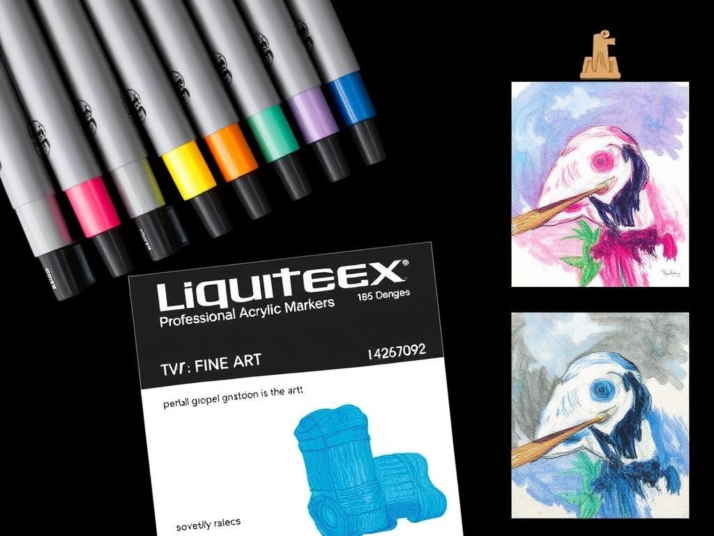 Liquitex Professional Acrylic Markers with examples of fine art created using these markers