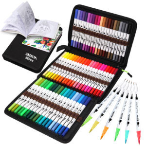 Markers for Adult Coloring Books No Bleeding, Coloring Markers for Adult Calligraphy, Illustration, Cards Drawing, Journaling