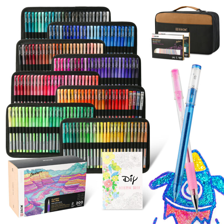 ZSCM Gel Pens for Adult Coloring Books, Ink Pens Set Include Gel Marker Pens, Matching Color Refills, for Drawing Scrapbooks Journaling