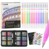 Carnet de croquis en papier noir et 24 stylos gel acryliques de couleur pour dessin