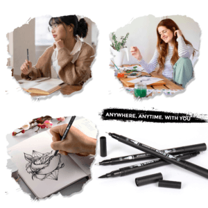 12 Pack Fine & Brush Markers for Adult Coloring Books 2