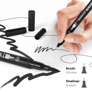 12 Pack Fine & Brush Markers for Adult Coloring Books 3
