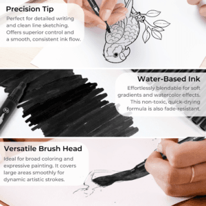 12 Pack Fine & Brush Markers for Adult Coloring Books 4