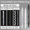 5 Pack White Acrylic Ink Pens for Drawing,
