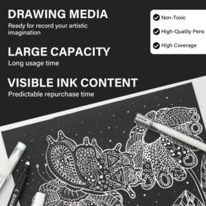 5 Pack White Acrylic Ink Pens for Drawing,