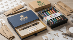 Coffret cadeau de stylos de marque ZSCM, set de marqueurs, pochettes kraft et emballage imprimé