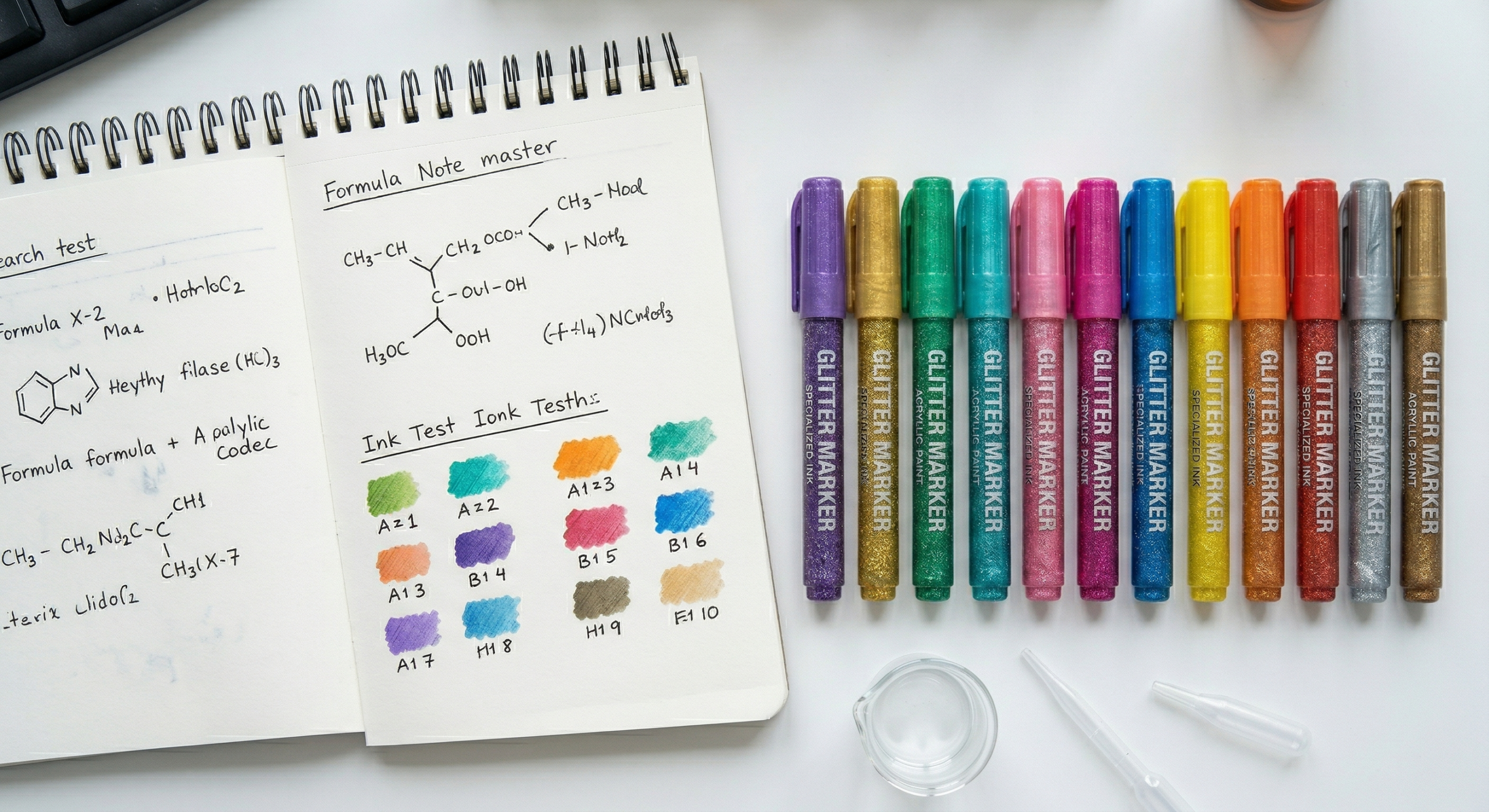 Tailored ink solutions for diverse writing needs. Our chemical experts develop proprietary formulas for acrylic, metallic, and permanent markers, ensuring superior vibrant flow and long-lasting durability.