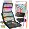 Carnet de croquis en papier noir et 48 stylos gel acryliques de couleur pour dessin