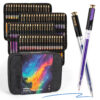 Bolígrafos de gel metálico y brillantina multicolor de gran capacidad – 72 colores