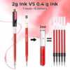 retractable pens-12 Red Pink