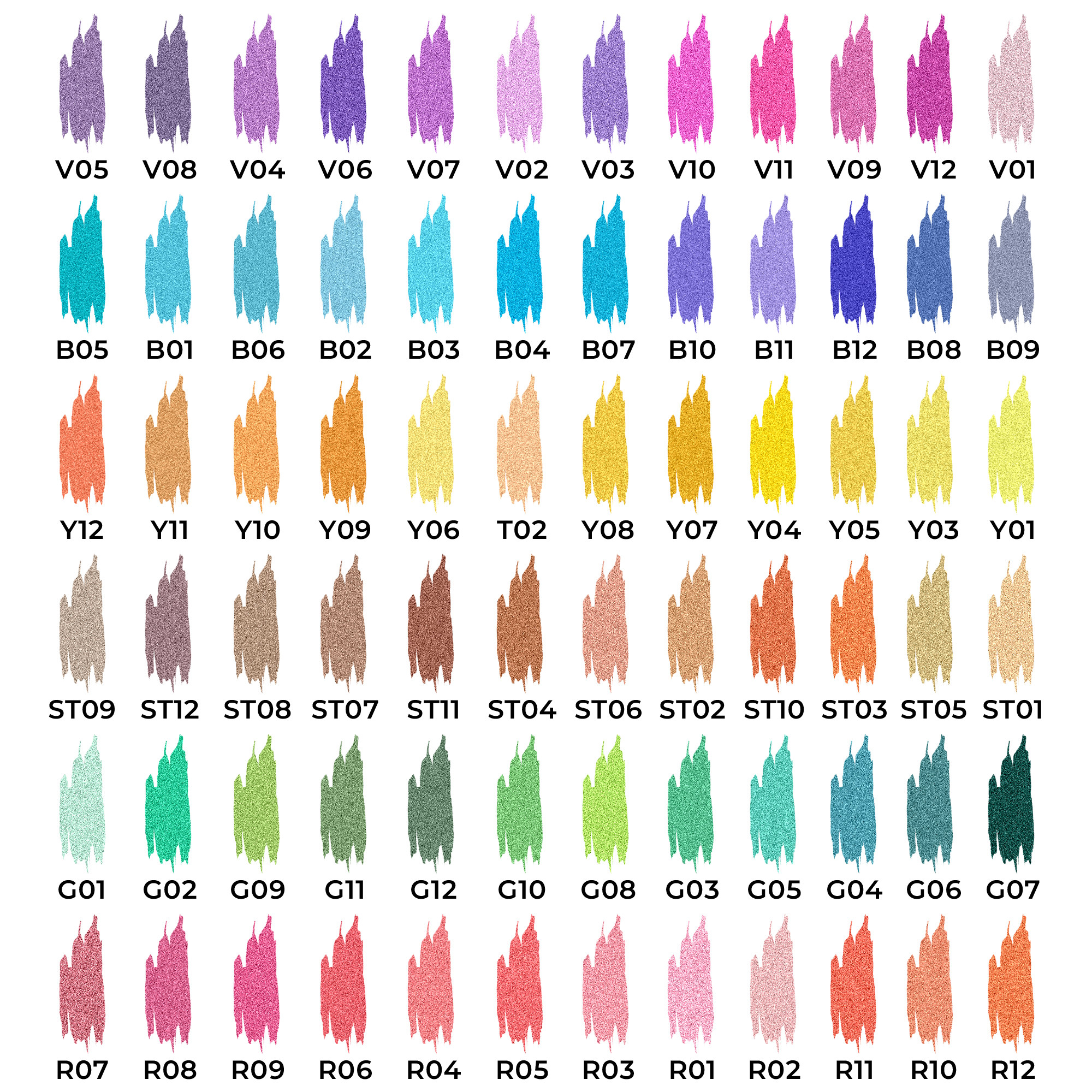 Bolígrafos de gel metálico y brillantina multicolor de gran capacidad – 72 colores