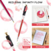 retractable pens-12 Red Pink