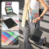 Carnet de croquis en papier noir et 48 stylos gel acryliques de couleur pour dessin