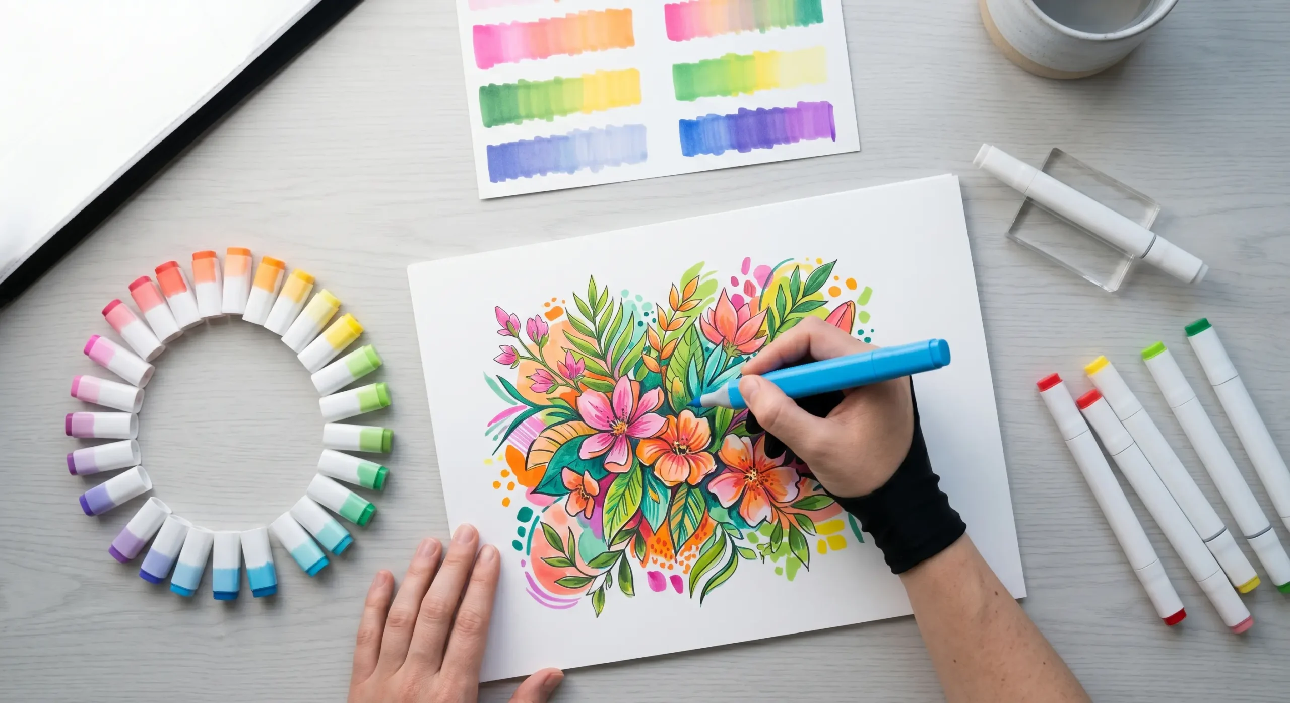 10 marker techniques every aspiring artist should know — layering, blending, and shading with professional markers on marker paper.