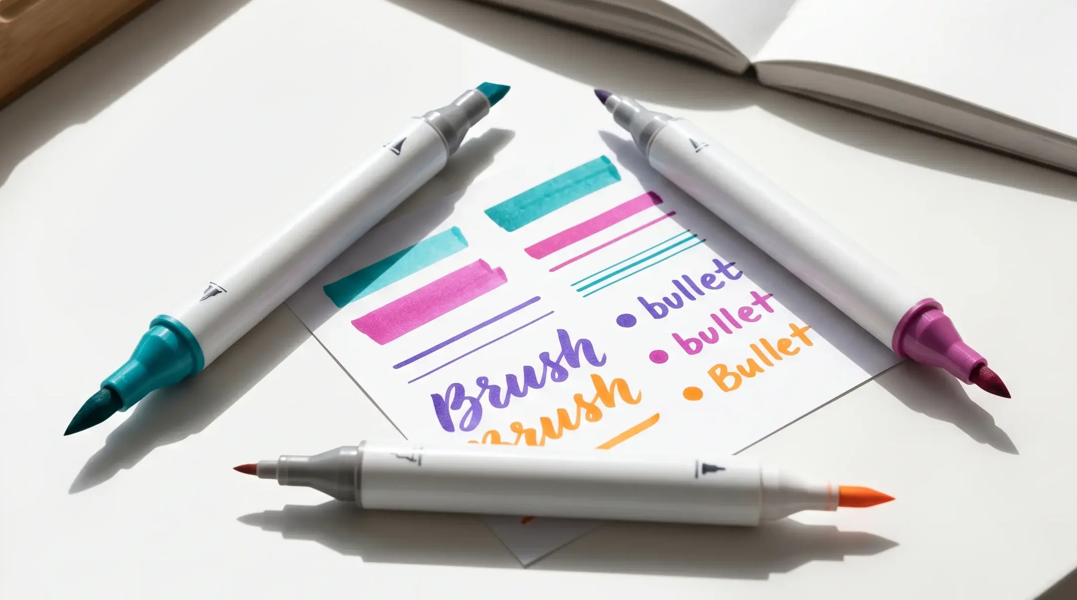 Dual tip marker combinations comparison brush chisel fine bullet tips with usage examples