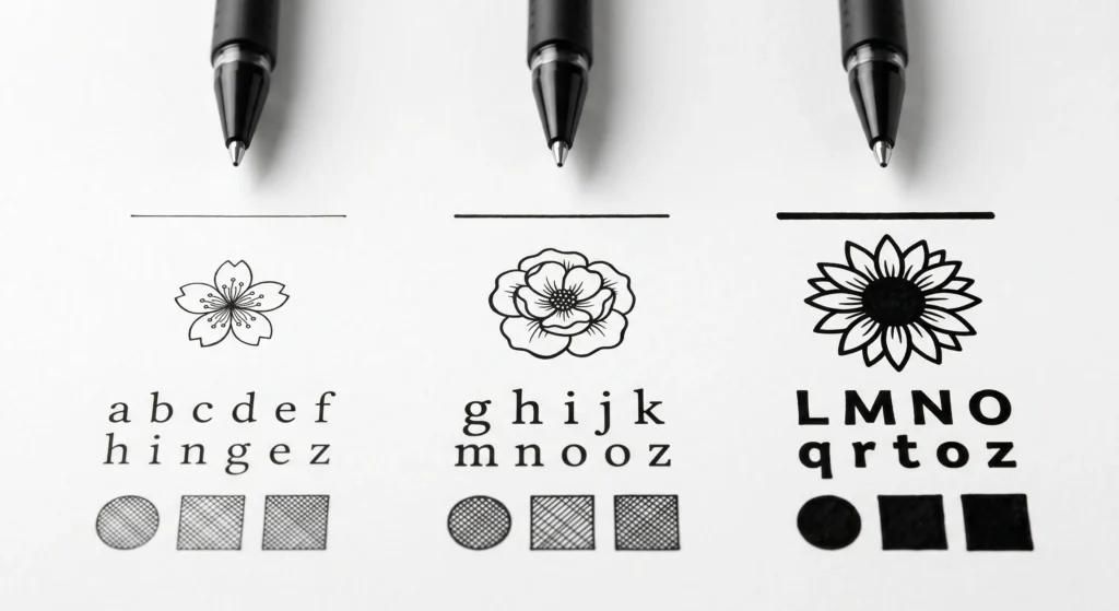 gel pens for coloring books tip size comparison