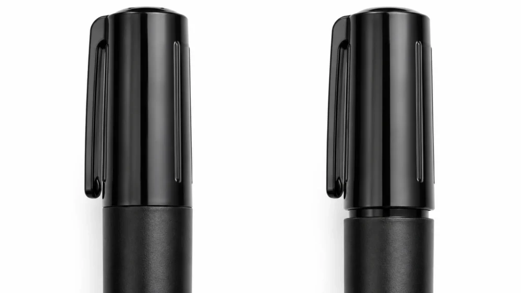Marker pen cap sealing comparison — proper airtight seal versus loose cap causing ink evaporation