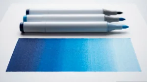 Seamless three-color alcohol marker gradient blending technique on white marker paper