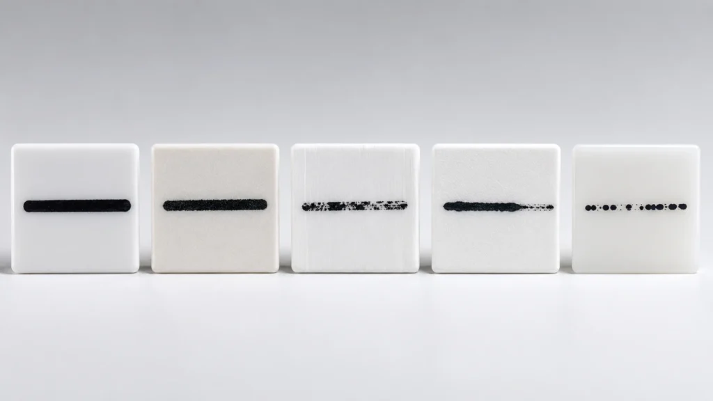 Permanent marker adhesion different plastic types test