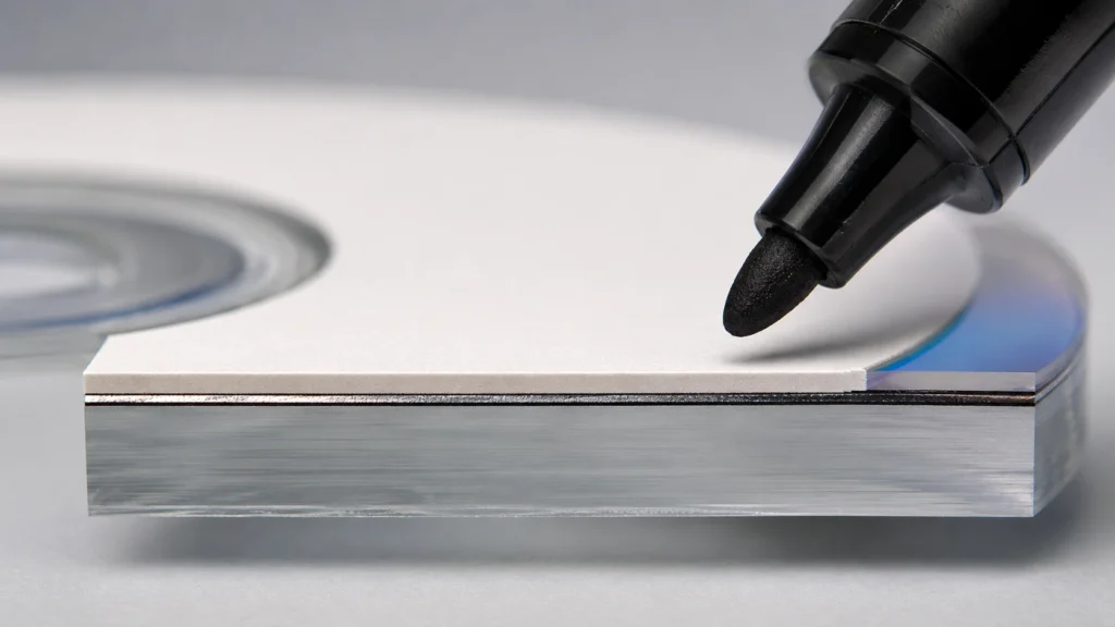 Permanent marker on CDs solvent damage comparison