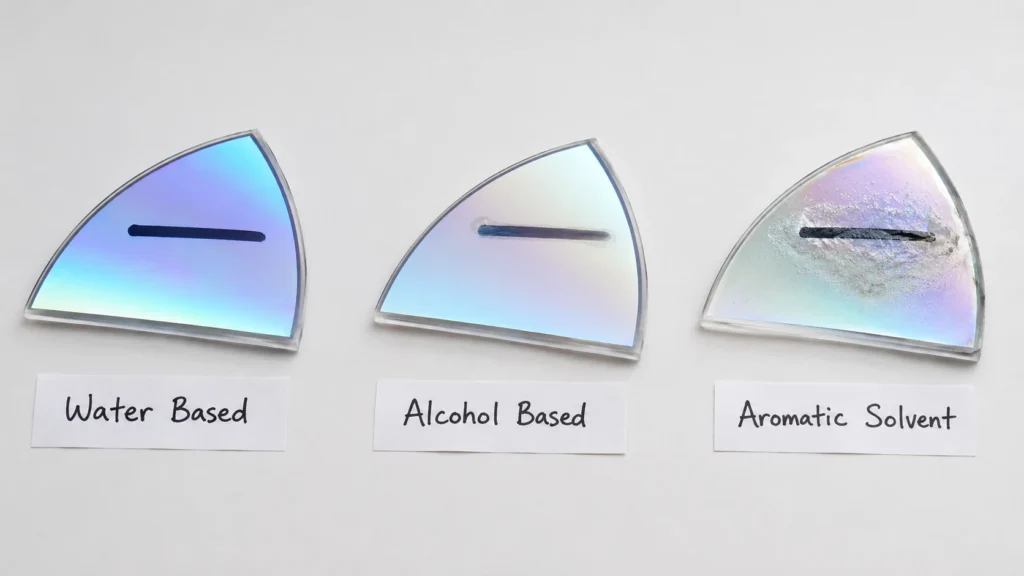 Permanent marker on CDs layer structure diagram