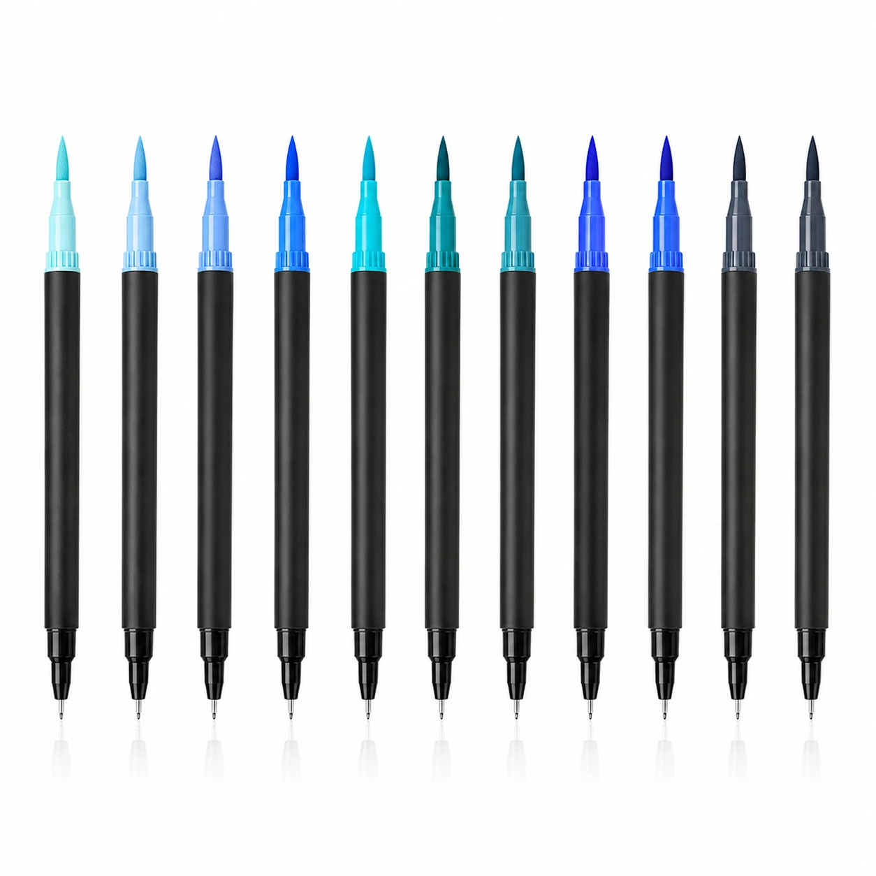 12 Pack Blue Duo Tip Marker Pens