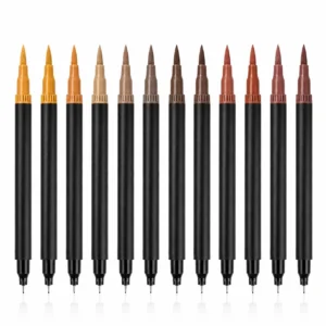 Brown Duo Tip Marker Pen Set
