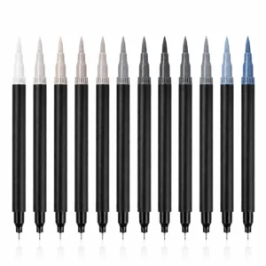 Gray Duo Tip Brush Marker Set