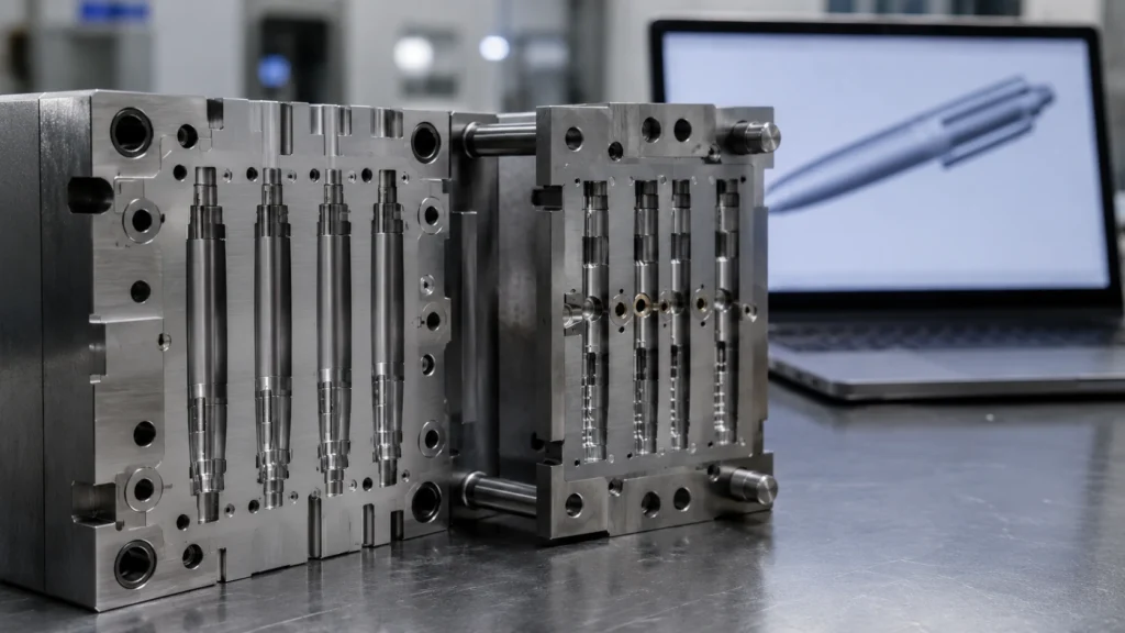 Custom pen manufacturing mold tooling detail