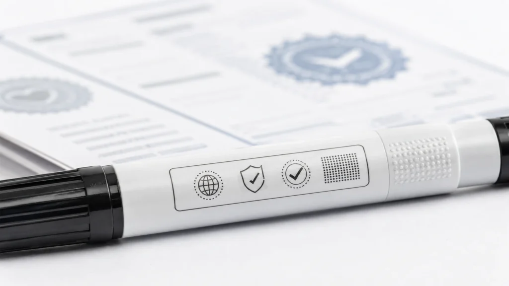 Marker pen ASTM D4236 EN71 compliance label