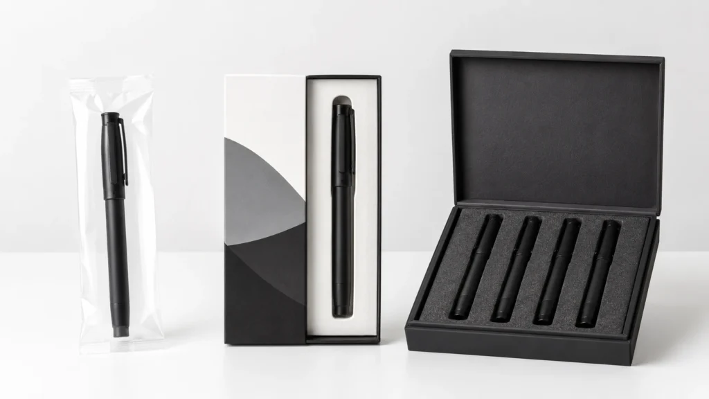 Custom pen manufacturing packaging options comparison
