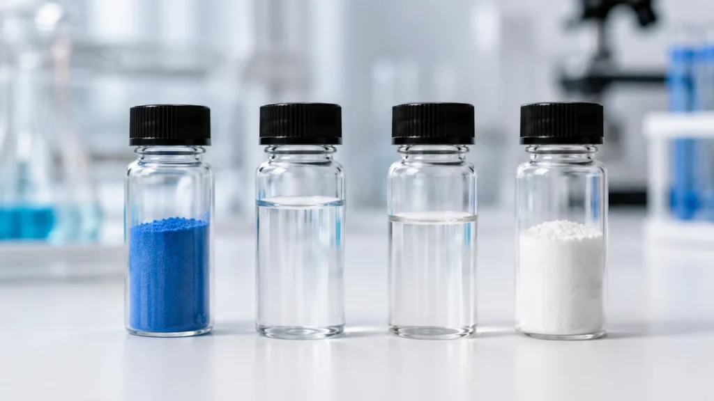 Dry erase marker ink four components laboratory display