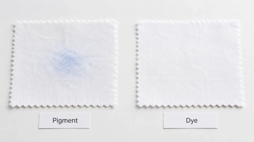 Pigment versus dye dry erase ink fabric washability test