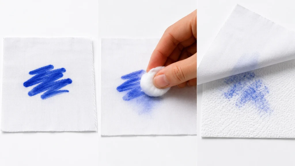 Dry erase stain blotting removal step by step