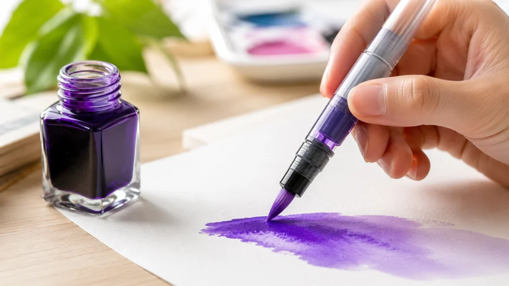 Direct liquid watercolor marker refill system demonstration