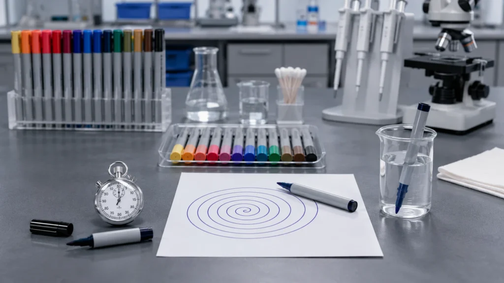  Watercolor marker QC testing cap off nib immersion