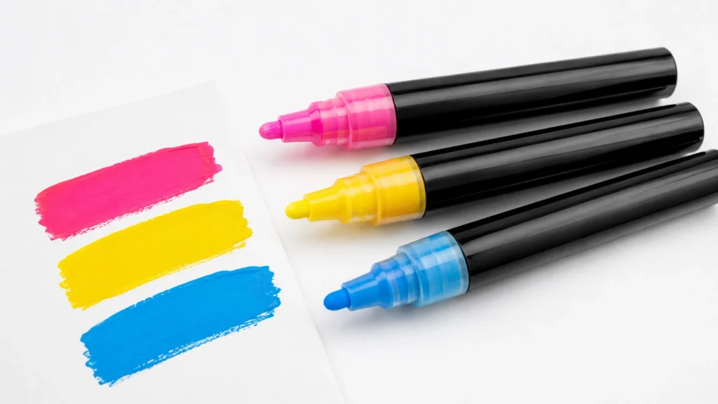 Marcadores de tinta acrílica com pontas de válvula de pressão