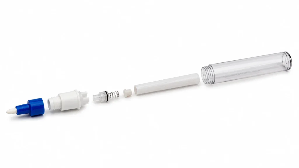 Acrylic paint marker valve mechanism internal structure