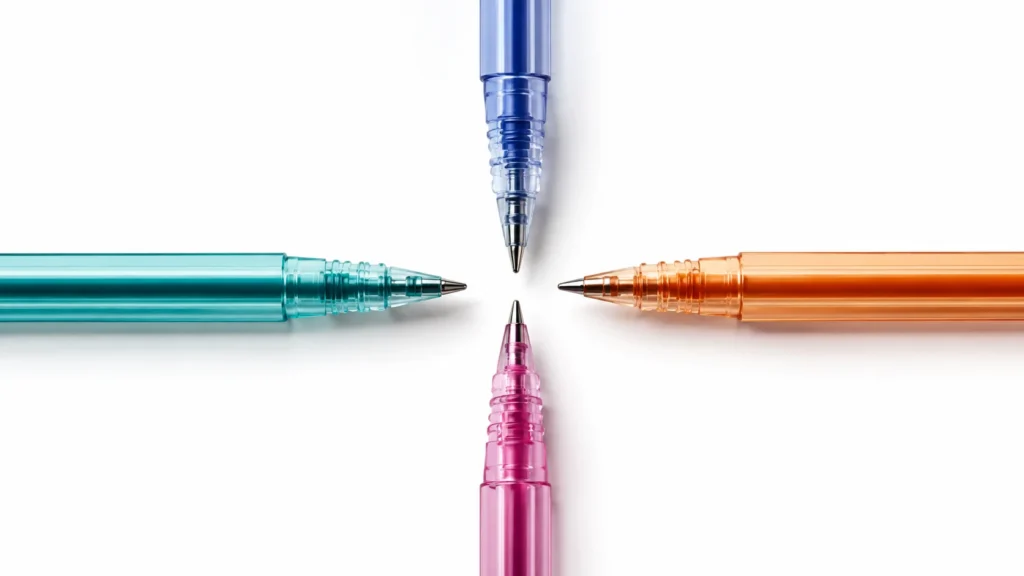 Set of acrylic gel pens in assorted colors for OEM custom manufacturing