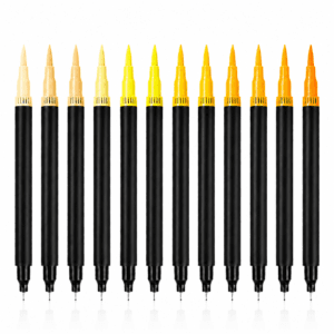 Yellow Duo Tip Brush Marker