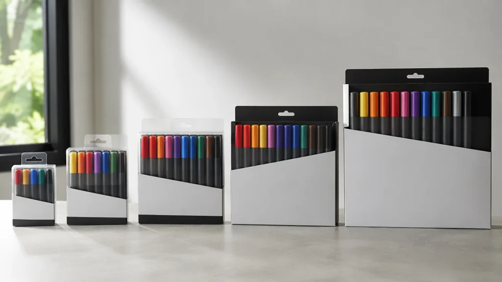 Comparison of 12 24 36 48 and 60 color marker sets