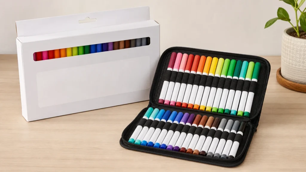 24 color private label marker set packaging sample