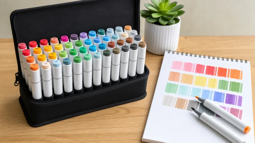 Balanced 36 color marker set palette for hobby retail