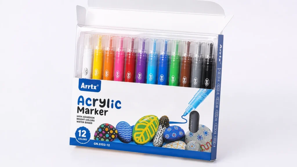 Custom color box acrylic marker packaging 12-color set