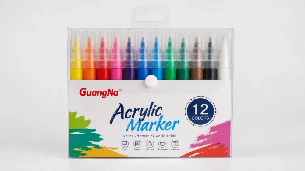 Transparent PP box acrylic marker packaging visible markers