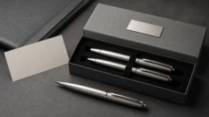 Premium corporate gift pen set with metal pens and luxury gift box