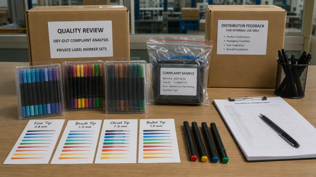Marker dry-out case study review with sample sets and complaint notes