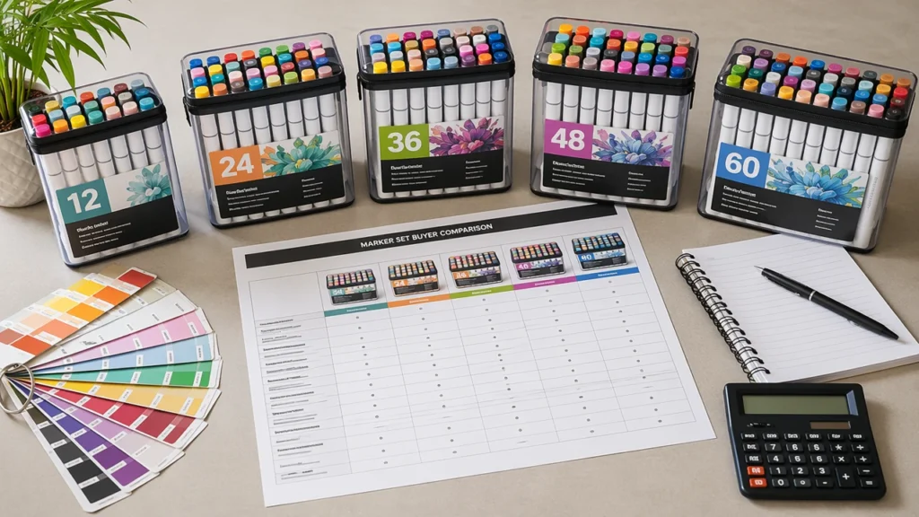 Marker set color count comparison for sourcing
