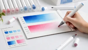 Beginner alcohol marker blending practice with smooth color gradients