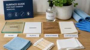 Paint marker removal guide for glass plastic wood and fabric surfaces